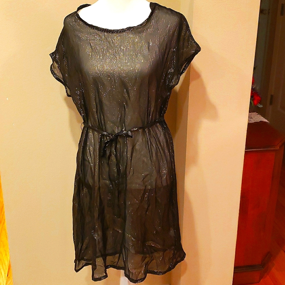 Shimmer black cocktail dress